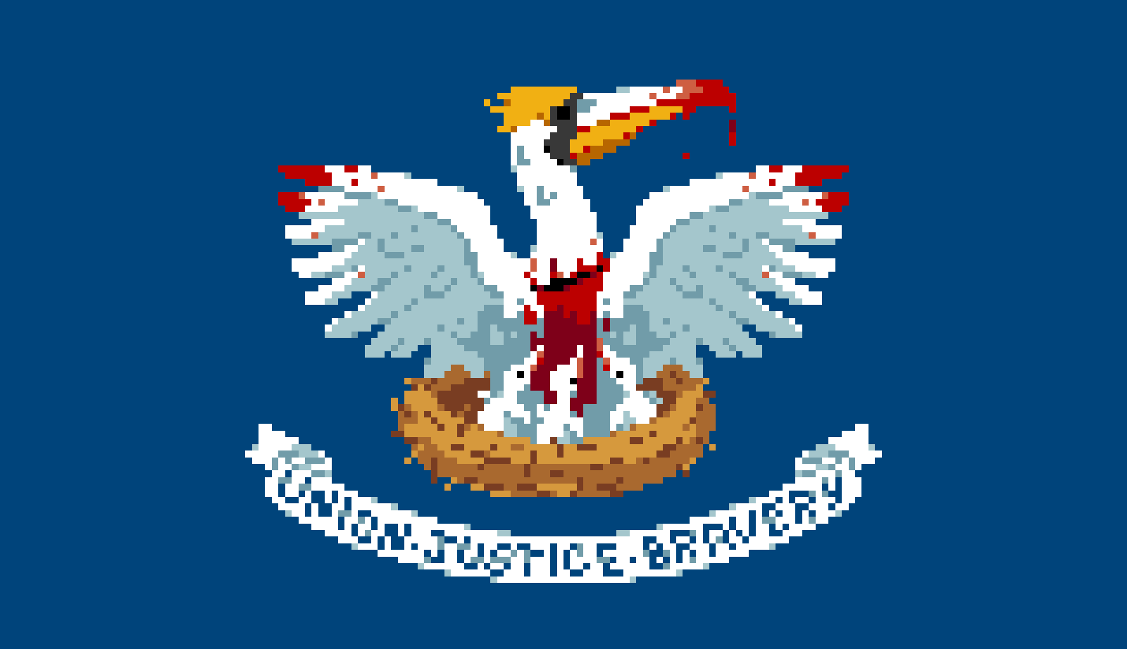 Pixel Art Flag Of Louisiana