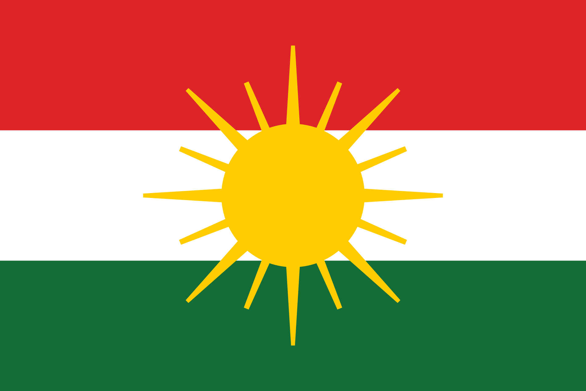 Mahabad Republic Sunburst Flag