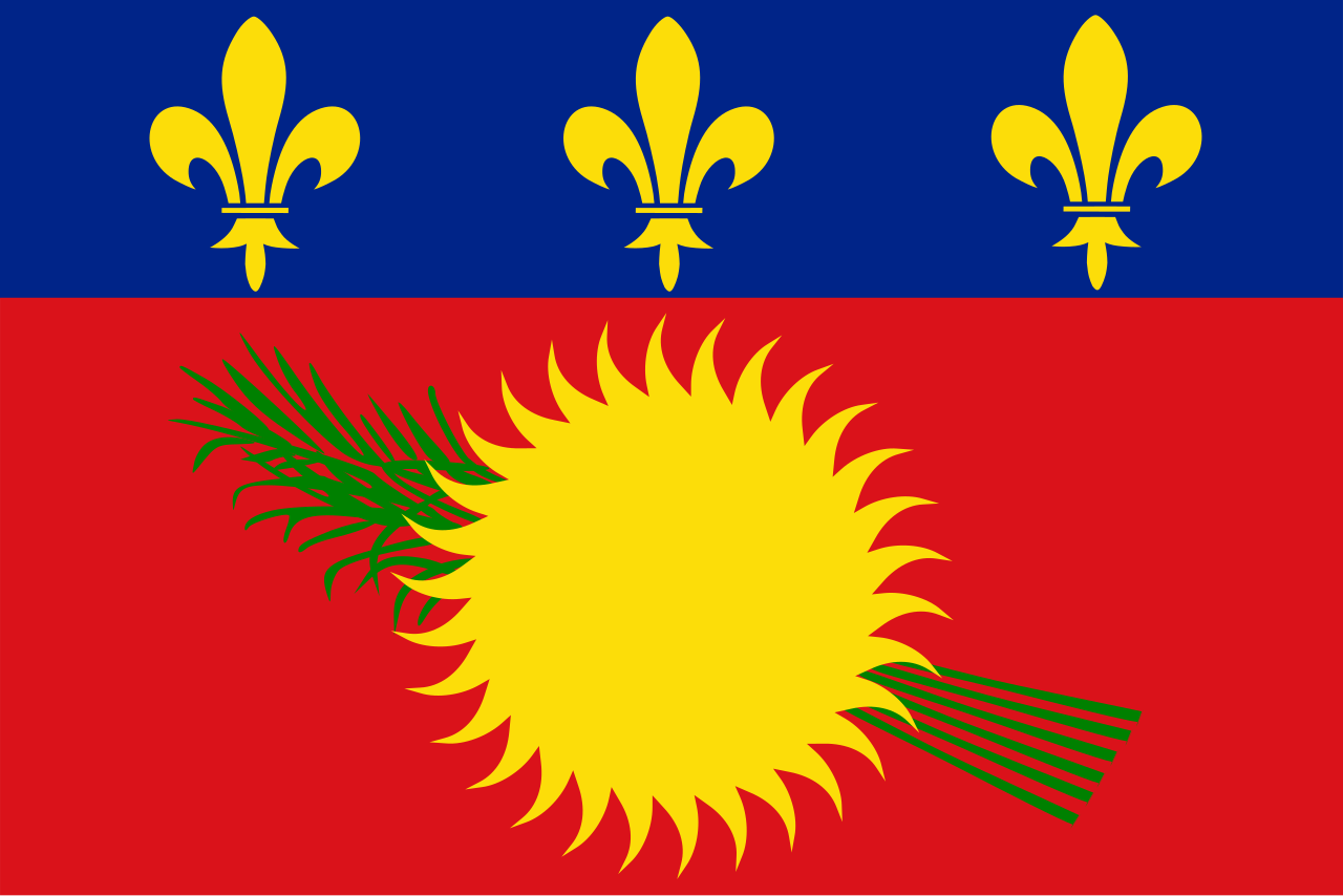 guadeloupe( Unofficial regional flag (red background))
